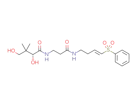 Molecular Structure of 1245941-20-1 ((R,E)-2,4-dihydroxy-3,3-dimethyl-N-(3-oxo-3-(4-(phenylsulfonyl)but-3-enylamino)propyl)-butanamide)