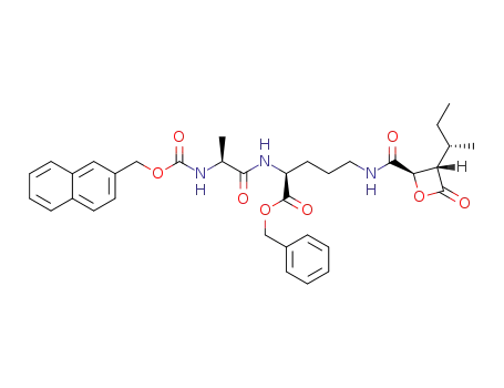 (2S)-[(2S)-(2-naphthyl)methoxycarbonylaminopropionylamino]-5-{[(3S)-((1S)-methylpropyl)-4-oxo-oxetane-(2R)-carbonyl]amino}pentanoic acid benzyl ester