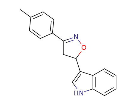 Molecular Structure of 1160926-21-5 (5-(1H-indol-3-yl)-3-(4-methylphenyl)-4,5-dihydroisoxazoline)