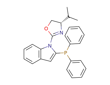 Molecular Structure of 1370470-91-9 ((S)-2-[2-(diphenylphosphanyl)-1H-indol-1-yl]-4-isopropyl-4,5-dihydrooxazole)