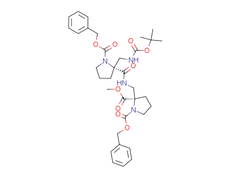 (R)-2-({[(R)-1-Benzyloxycarbonyl-2-(tert-butoxycarbonylamino-methyl)-pyrrolidine-2-carbonyl]-amino}-methyl)-pyrrolidine-1,2-dicarboxylic acid 1-benzyl ester 2-methyl ester