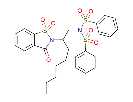 Molecular Structure of 1257660-90-4 (N-(1-bisphenylsulfonylamido-oct-2-yl)saccharin)