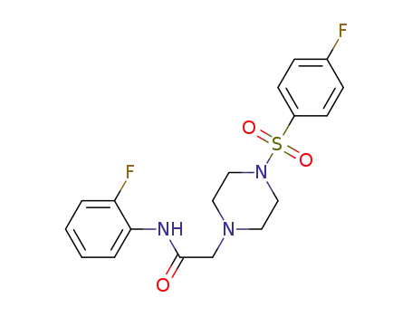 Molecular Structure of 851100-02-2 (N-(2-fluorophenyl)-2-(4-((4-fluorophenyl)sulfonyl)-piperazin-1-yl)acetamide)
