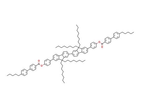 2,7'-di(4(4(4-n-pentylphenyl)benzoyloxy)phenyl)-9,9,9',9'-tetrakis(n-octyl)-2',7-bifluorene