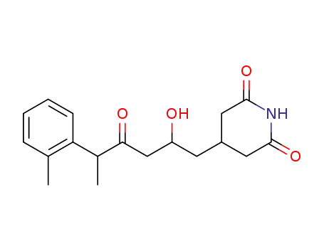 Molecular Structure of 1267512-90-2 (4-(2-hydroxy-4-oxo-5-o-tolylhexyl)piperidin-2,6-dione)