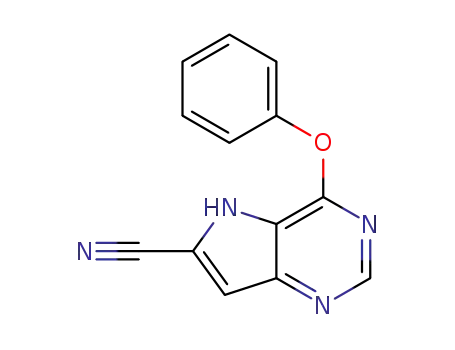 Molecular Structure of 871027-37-1 (5H-Pyrrolo[3,2-d]pyrimidine-6-carbonitrile, 4-phenoxy-)
