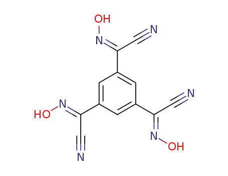 Molecular Structure of 1360768-28-0 (α,α',α''-tris(hydroxyimino)-1,3,5-benzenetriacetonitrile)