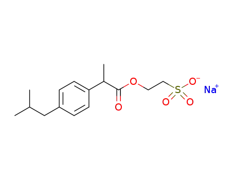 Molecular Structure of 126962-22-9 (2-[2-(4-isobutylphenyl)propionoyloxy]ethanesulfonic acid sodium salt)