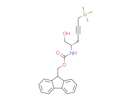 Molecular Structure of 872607-60-8 (Carbamic acid, [(1S)-1-(hydroxymethyl)-5-(trimethylsilyl)-3-pentynyl]-,
9H-fluoren-9-ylmethyl ester)