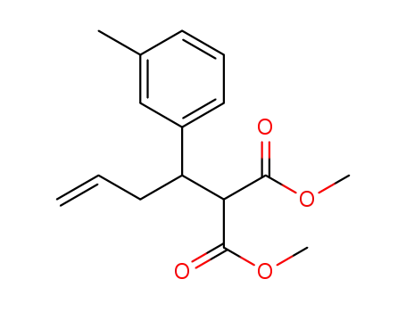 Molecular Structure of 1298068-72-0 (dimethyl 2-[1-(3-methylphenyl)but-3-enyl]malonate)