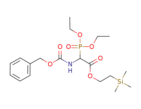 Molecular Structure of 916244-45-6 (benzyloxycarbonylamino-(diethoxy-phosphoryl)-acetic acid 2-trimethylsilanyl-ethyl ester)