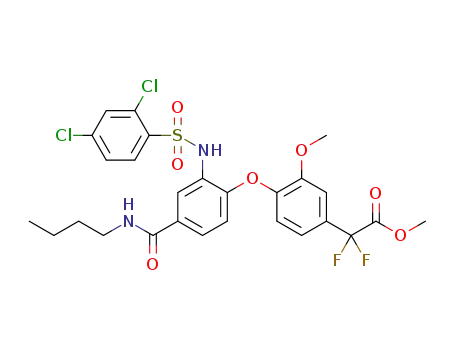 C<sub>27</sub>H<sub>26</sub>Cl<sub>2</sub>F<sub>2</sub>N<sub>2</sub>O<sub>7</sub>S