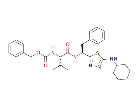 benzyl ((S)-1-(((S)-1-(5-(cyclohexylamino)-1,3,4-thiadiazol-2-yl)-2-phenylethyl)amino)-4-methyl-1-oxopentan-3-yl)carbamate