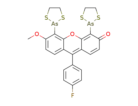 2,5-di-(1,3,2-dithiarsolan-2yl)-9(4-fluorophenyl)-6-methoxy-3-fluorone