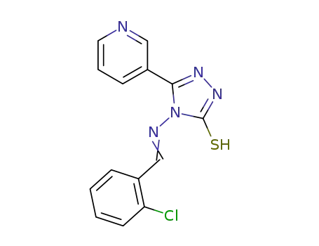 3H-1,2,4-Triazole-3-thione,
4-[[(2-chlorophenyl)methylene]amino]-2,4-dihydro-5-(3-pyridinyl)-