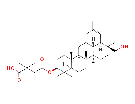 2,2-Dimethyl-succinic acid 4-((1R,3aS,5aR,5bR,7aR,9S,11aR,11bR,13aR,13bR)-3a-hydroxymethyl-1-isopropenyl-5a,5b,8,8,11a-pentamethyl-icosahydro-cyclopenta[a]chrysen-9-yl) ester
