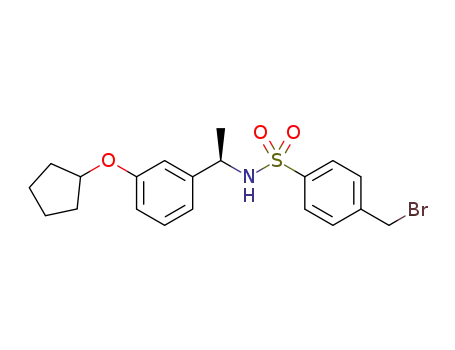 Molecular Structure of 1309653-68-6 ((R)-4-(bromomethyl)-N-(1-(3-(cyclopentyloxy)phenyl)ethyl)-benzenesulfonamide)