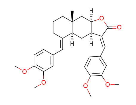 (3aR,4aR,8aR,9aR,3E,5E)-3,5-bis(3,4-dimethoxybenzylidene)-8a-methyl-5-methylidenedecahydronaphtho[2,3-b]furan-2(3H)-one