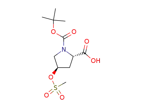 Molecular Structure of 202477-59-6 ((2S,4R)-1-BOC-4-METHANESULFONYLOXY-PROLINE)