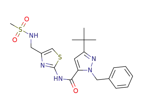 3-tert-butyl-1-benzyl-N-{4-[(methanesulfonamido)methyl]thiazol-2-yl}-1H-pyrazole-5-carboxamide