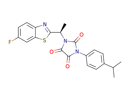 1-(4-isopropylphenyl)-3-[(1R)-1-(6-fluoro-1,3-benzothiazol-2-yl)ethyl]imidazolidine-2,4,5-trione