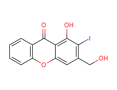 1-hydroxy-3-hydroxymethyl-2-iodo-9H-xanthen-9-one