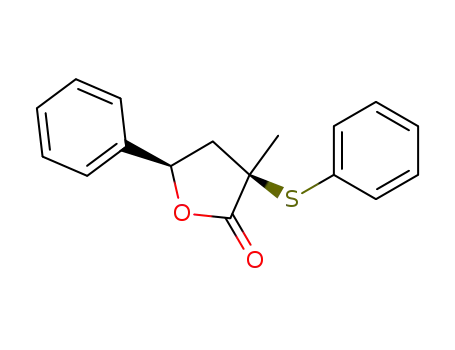 2(3H)-Furanone, dihydro-3-methyl-5-phenyl-3-(phenylthio)-, cis-