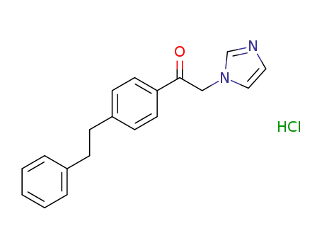 Molecular Structure of 1353585-92-8 (2-(1H-imidazol-1-yl)-1-[4-(2-phenylethyl)phenyl]ethanone hydrochloride)