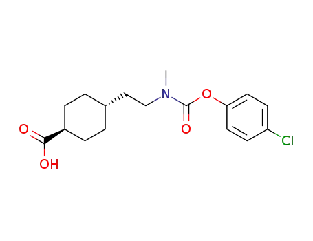 Molecular Structure of 824430-06-0 (Cyclohexanecarboxylic acid,
4-[2-[[(4-chlorophenoxy)carbonyl]methylamino]ethyl]-, trans-)