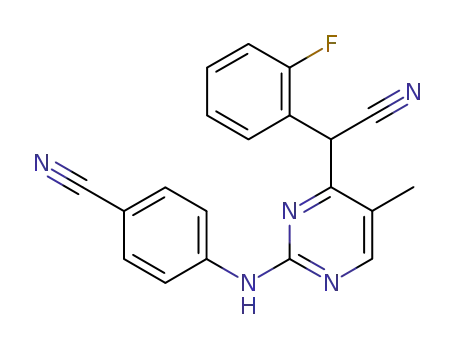 4-(4-(cyano-(2-fluorophenyl)methyl)-5-methylpyrimidin-2-ylamino)benzonitrile
