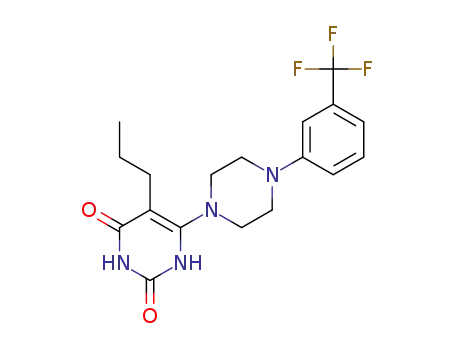 Molecular Structure of 1310053-30-5 (6-[4-(3-trifluoromethylphenyl)-1-piperazinyl]-5-(n-propyl)uracil)