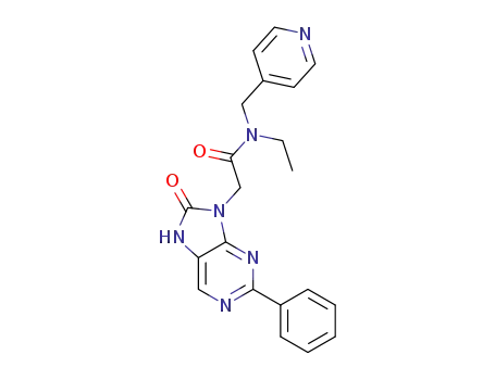 Molecular Structure of 1321468-60-3 (N-ethyl-N-(4-pyridylmethyl)-2-(8-oxo-2-phenyl-7,8-dihydro-9H-purin-9-yl)acetamide)