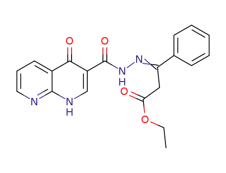 3-[(4-oxo-1,4-dihydro-[1,8]naphthyridine-3-carbonyl)-hydrazono]-3-phenyl-propionic acid ethyl ester
