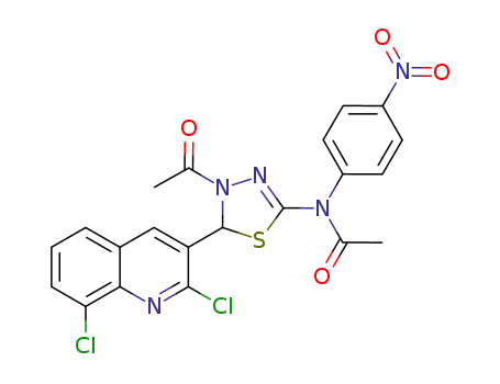 N-(4-acetyl-5-(2,8-dichloroquinolin-3-yl)-4,5-dihydro-1,3,4-thiadiazol-2-yl)-N-(4-nitrophenyl)acetamide