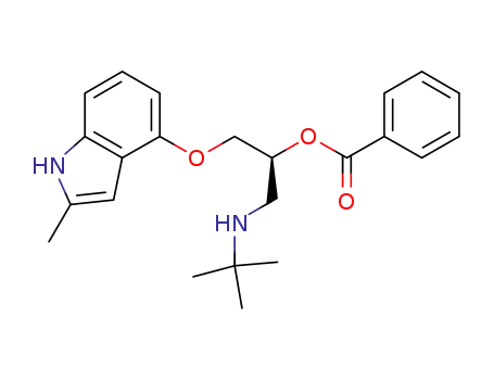 Molecular Structure of 62697-41-0 (2-Propanol, 1-[(1,1-dimethylethyl)amino]-3-[(2-methyl-1H-indol-4-yl)oxy]-, benzoate (ester), (S)-)