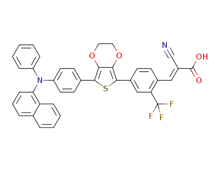 (E)-3-(4-(5-(p-(naphthylphenylamino)phenyl)-3,4-ethylenedioxythiophen-2-yl)-2-(trifluoromethyl)phenyl)cyanoacrylic acid