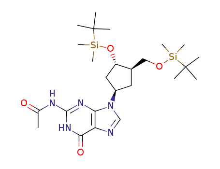 N-{9-[(1R,3S,4R)-3-[(tert-butyldimethylsilyl)oxy]-4-{[(tert-butyldimethylsilyl)oxy]methyl}cyclopentyl]-6-oxo-6,9-dihydro-1H-purin-2-yl}-acetamide
