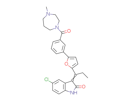 5-chloro-3-[1-{5-[3-(4-methyl-[1,4]diazepane-1-carbonyl)phenyl]furan-2-yl}propylidene]-1,3-dihydroindol-2-one