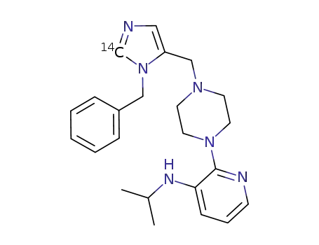 2-(4-((1-benzyl-2-[<sup>(14)</sup>C]-imidazol-5-yl)methyl)piperazin-1-yl)-N-isopropylpyridin-3-amine