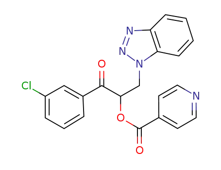 Molecular Structure of 1255478-62-6 (isonicotinic acid 1-benzotriazol-1-ylmethyl-2-(3-chloro-phenyl)-2-oxo-ethyl ester)