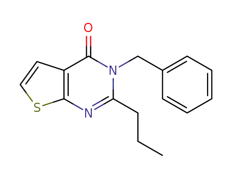 Molecular Structure of 545379-54-2 (Thieno[2,3-d]pyrimidin-4(3H)-one, 3-(phenylmethyl)-2-propyl-)