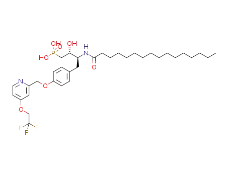 (3S)-2-hydroxy-3-palmitamido-4-(4-((4-(2,2,2-trifluoroethoxy)pyridin-2-yl)methoxy)phenyl)butylphosphonic acid