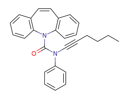 Molecular Structure of 1260183-79-6 (N-hex-1-ynyl-N-phenyl-5H-dibenzo[b,f]azepine-5-carboxamide)