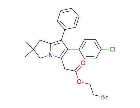Molecular Structure of 1025054-99-2 (2-bromoethyl 2-(6-(4-chlorophenyl)-2,2-dimethyl-7-phenyl-2,3-dihydro-1H-pyrrolizin-5-yl)acetate)