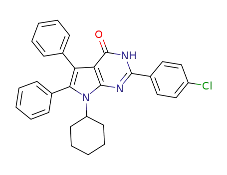 2-(4-chlorophenyl)-7-cyclohexyl-5,6-diphenyl-3,7-dihydro-4H-pyrrolo[2,3-d]pyrimidin-4-one
