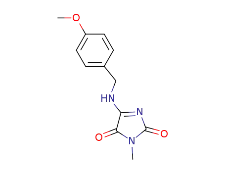 Molecular Structure of 1280726-73-9 (5-(4-methoxybenzyl)amino-3-methylimidazole-2,4-dione)