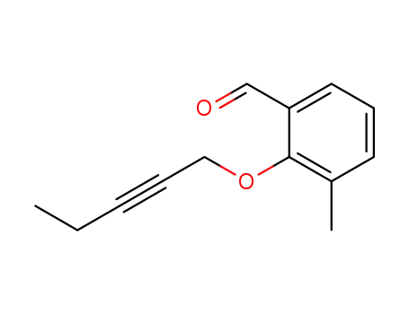 Molecular Structure of 1344713-65-0 (3-methyl-2-(pent-2-yn-1-yloxy)benzaldehyde)