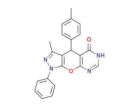 3-methyl-4-(4-methylphenyl)-1-phenyl-4,6-dihydropyrazolo[4',3':5,6]pyrano[2,3-d]pyrimidine-5(1H)-one