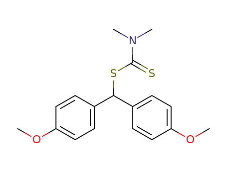 Molecular Structure of 1351864-65-7 (bis(4-methoxyphenyl)methyl dimethylcarbamodithioate)
