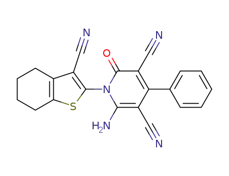 6-amino-1-(3-cyano-4,5,6,7-tetrahydrobenzo[b]thiophen-2-yl)-2-oxo-4-phenylpyridine-3,5-dicarbonitrile